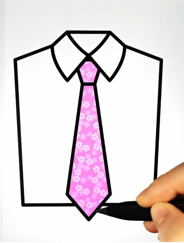 给衬衫配上4种花色的领带 创意简笔画填色 强迫症 声控 解压 涂色-度