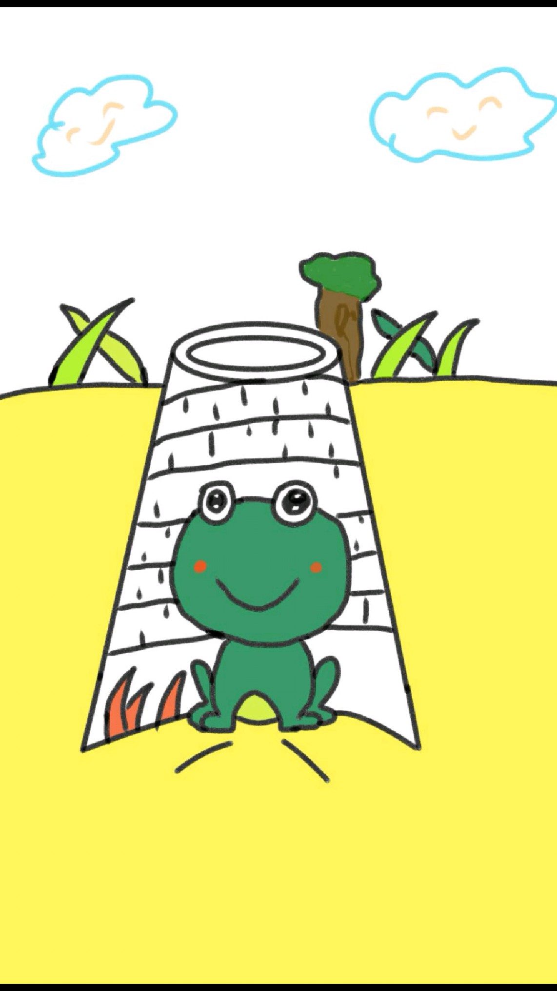 井底之蛙简笔画教程