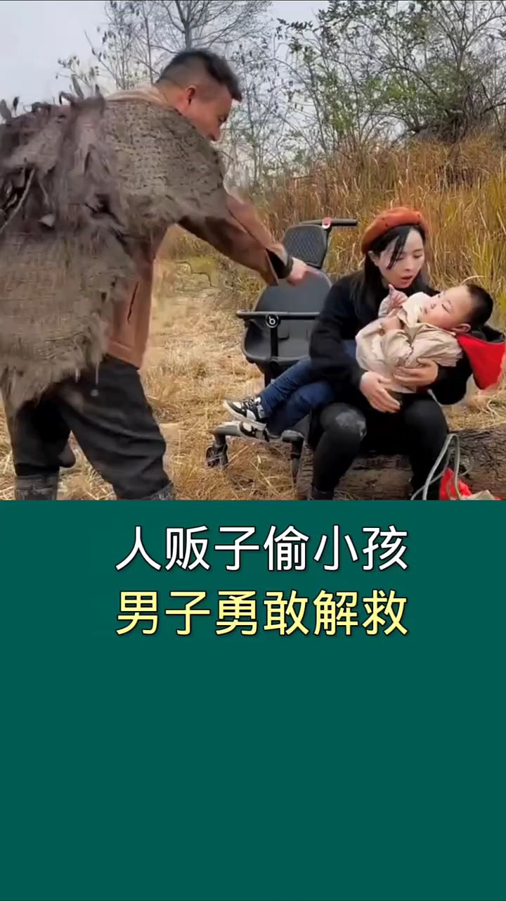 人贩子偷小孩,男子勇敢解救.
