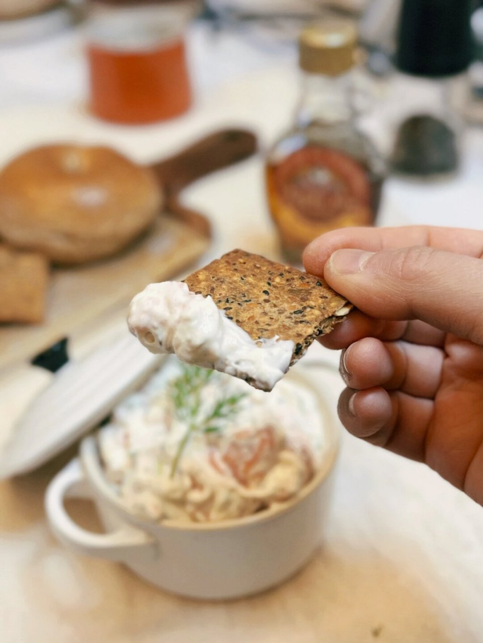 贝果的好朋友三文鱼奶酪抹酱 面包看到撒腿就跑的美味咸口抹酱是