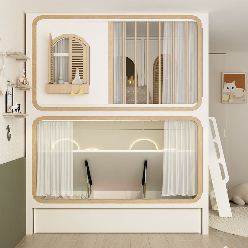 节省空间又增加了床铺的趣味性,尤其适合家里有一儿一女,卧室数量不足