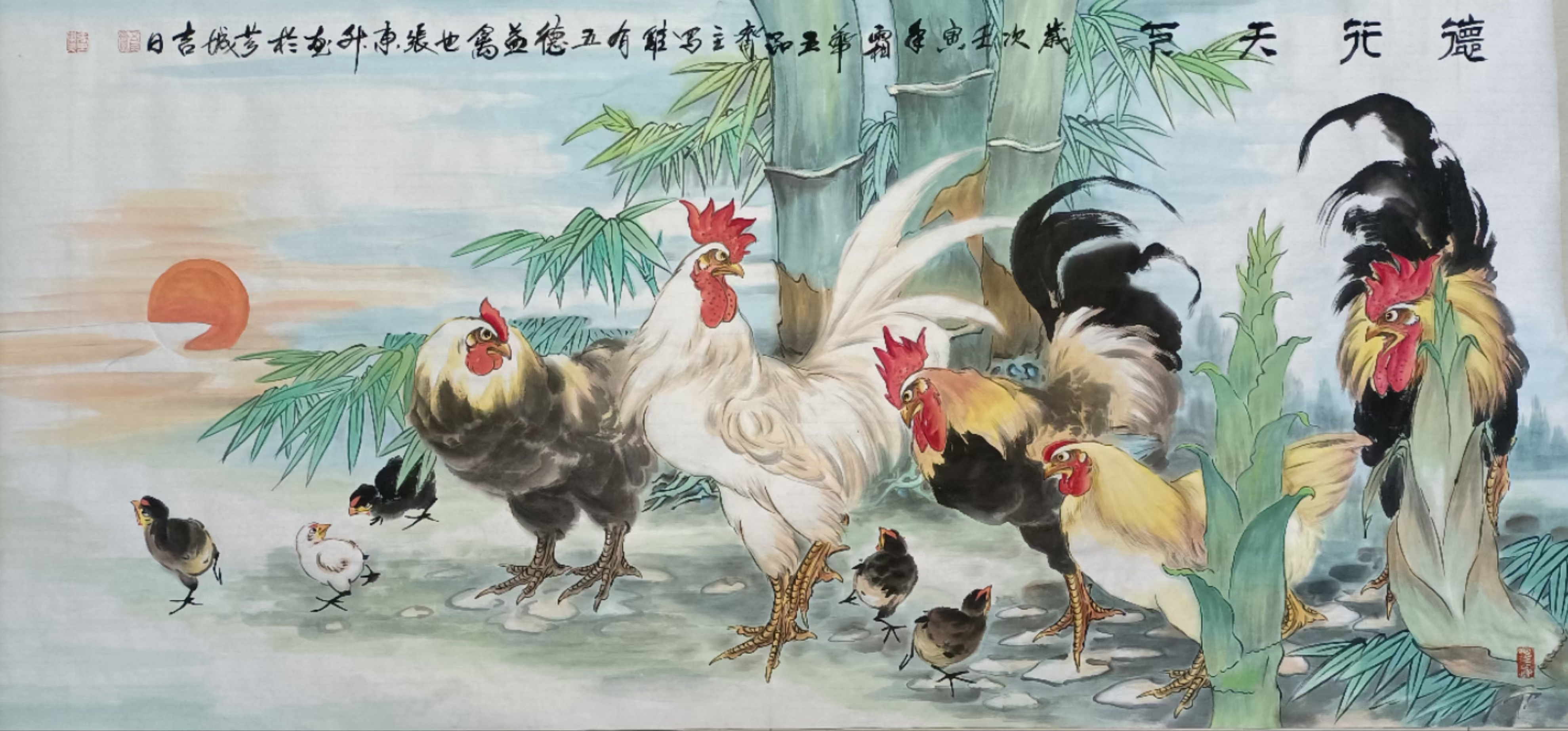 《百鸡图》这幅画适合挂在什么场合?