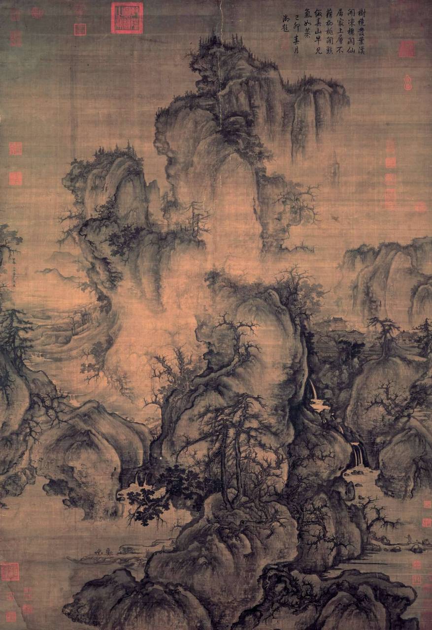 郭熙《早春图》,1072年,绢本设墨设色,158.3cm×108.