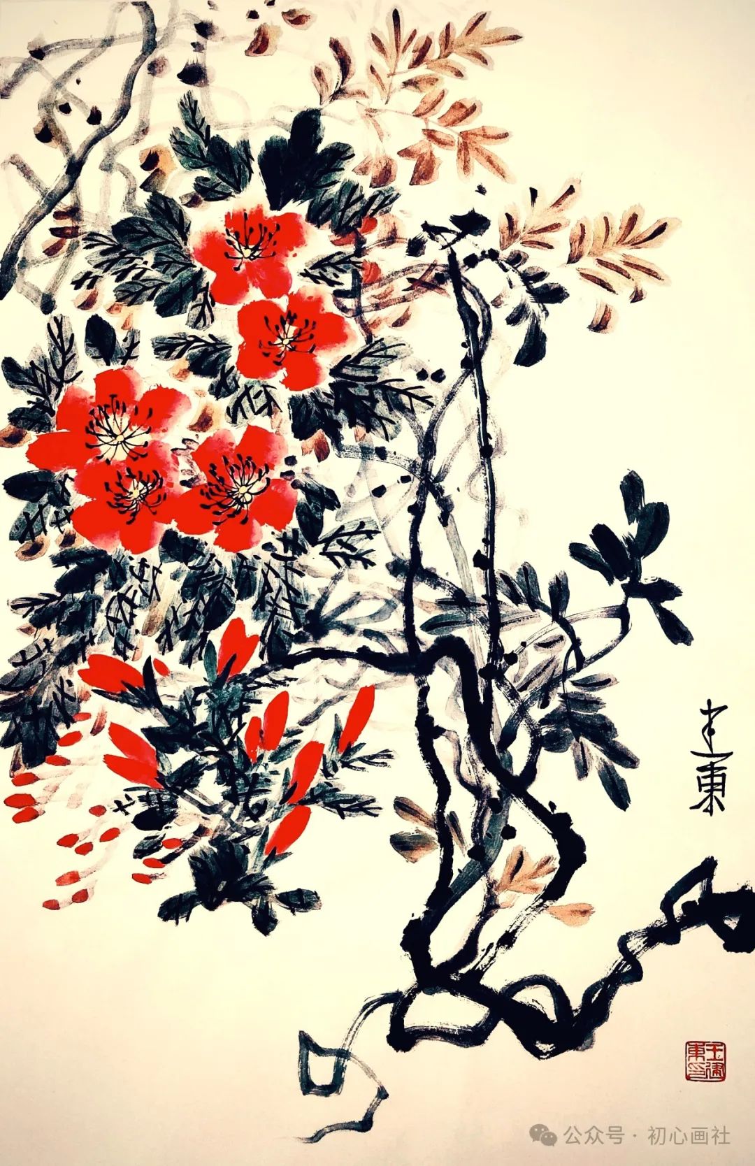 王建东《艳阳》46x68cm  苏州鲍继光《喜事临门》45x45cm  上海王玉琪