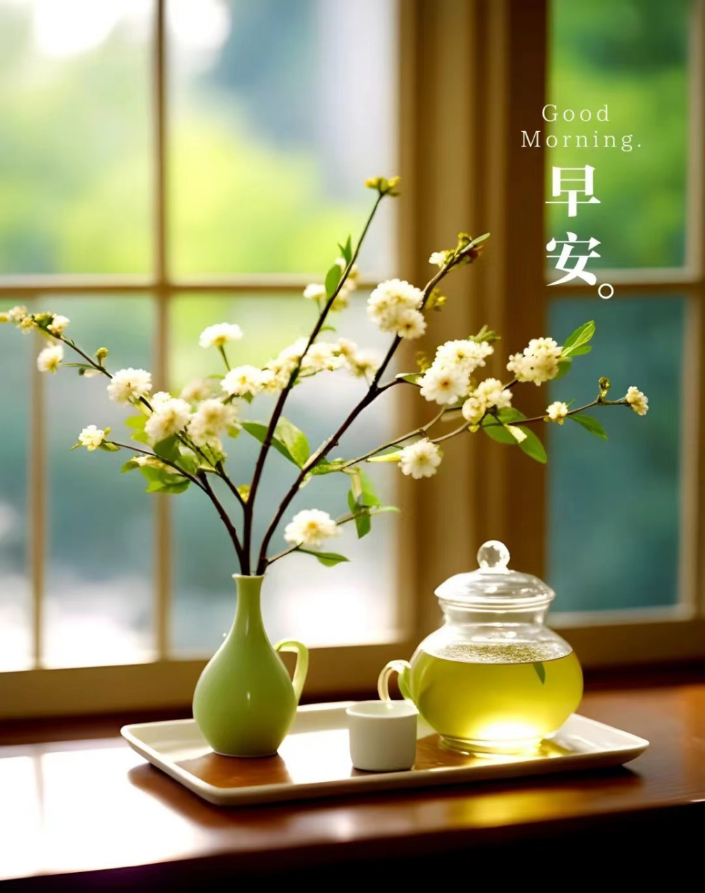 早上好淡雅图片96   早安海报|早安文案|日签|朋友圈93  00生活