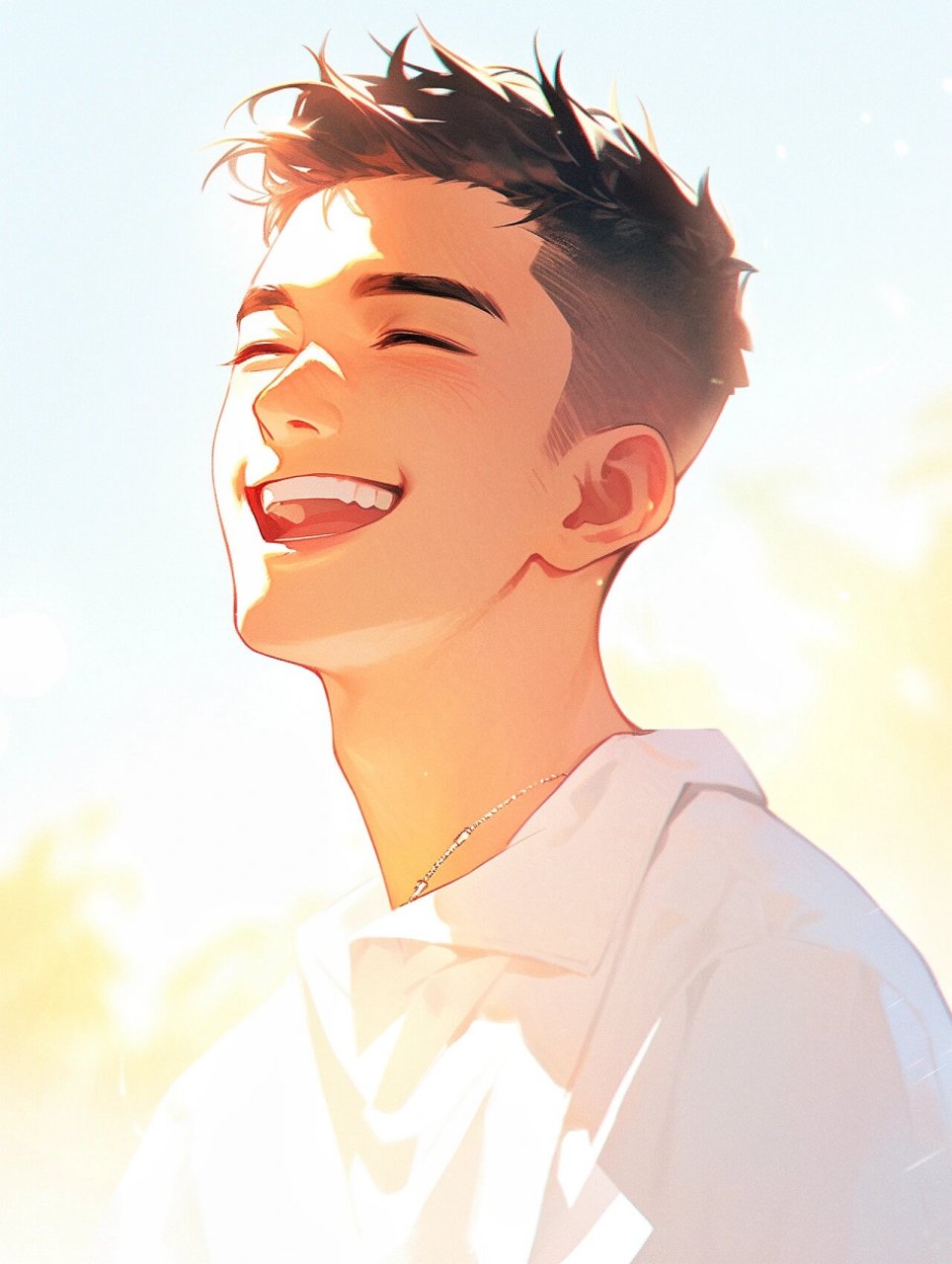 阳光男孩头像  他的笑容如阳光般灿烂,照亮了每一个角落.