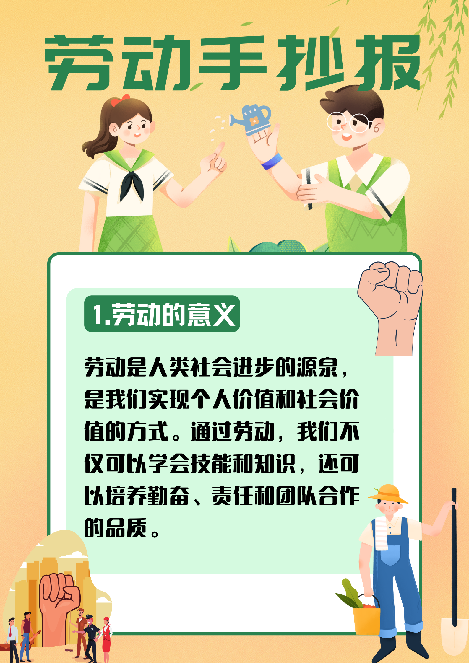 劳动手抄报资料内容