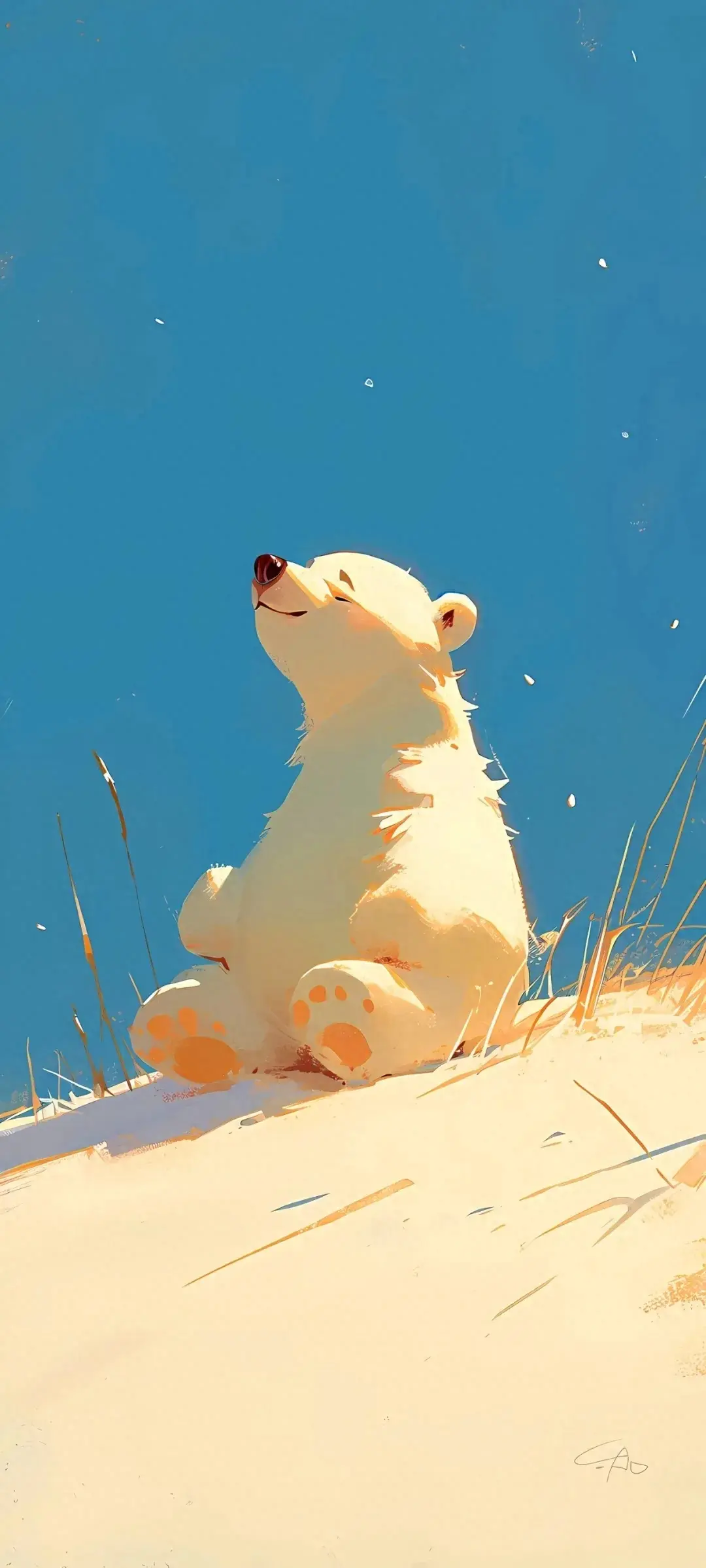 壁纸分享,一组超可爱的北极熊手机壁纸