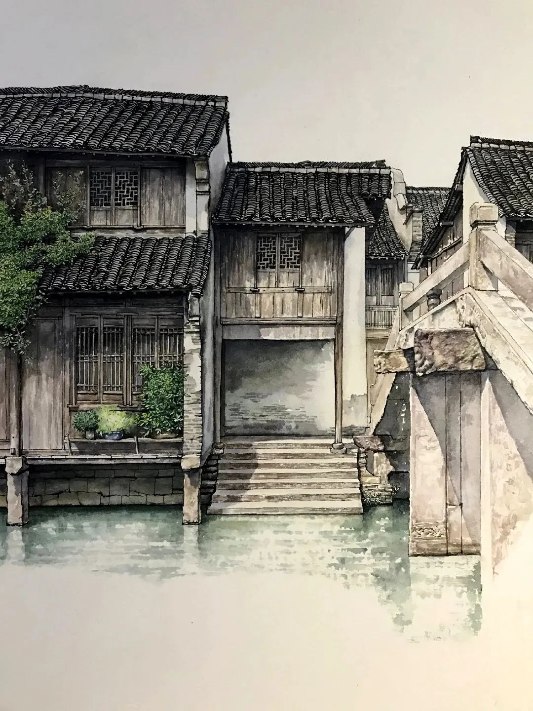 青年艺术家的钢笔淡彩欣赏