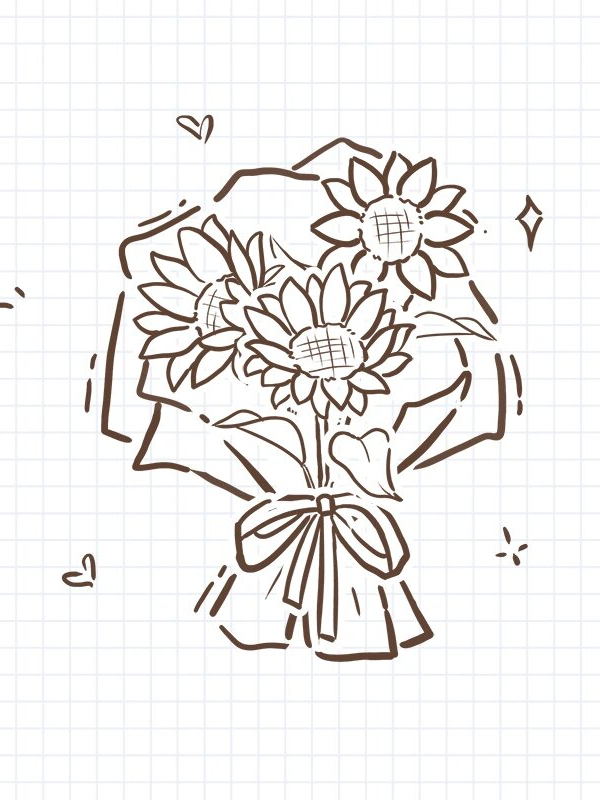 花束简笔画图片  快来欣赏这美丽的花束简笔画!