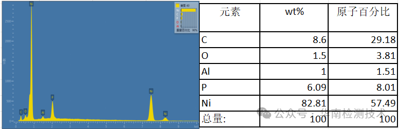 NG样品EDS谱图