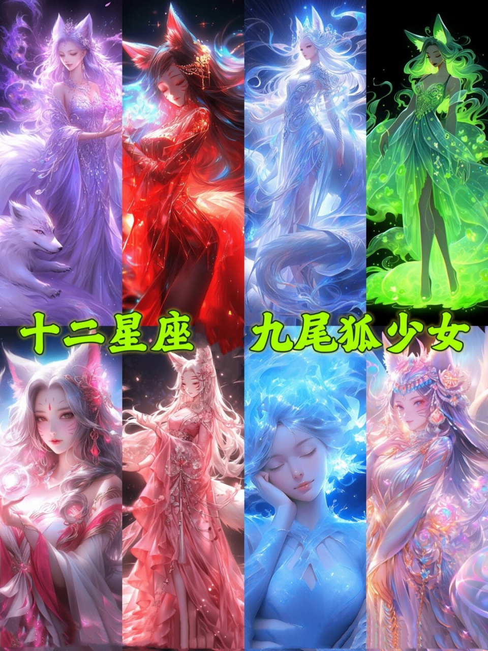 十二星座  专属九尾狐少女  ✨请接收你的星座专属九尾狐少女,看她