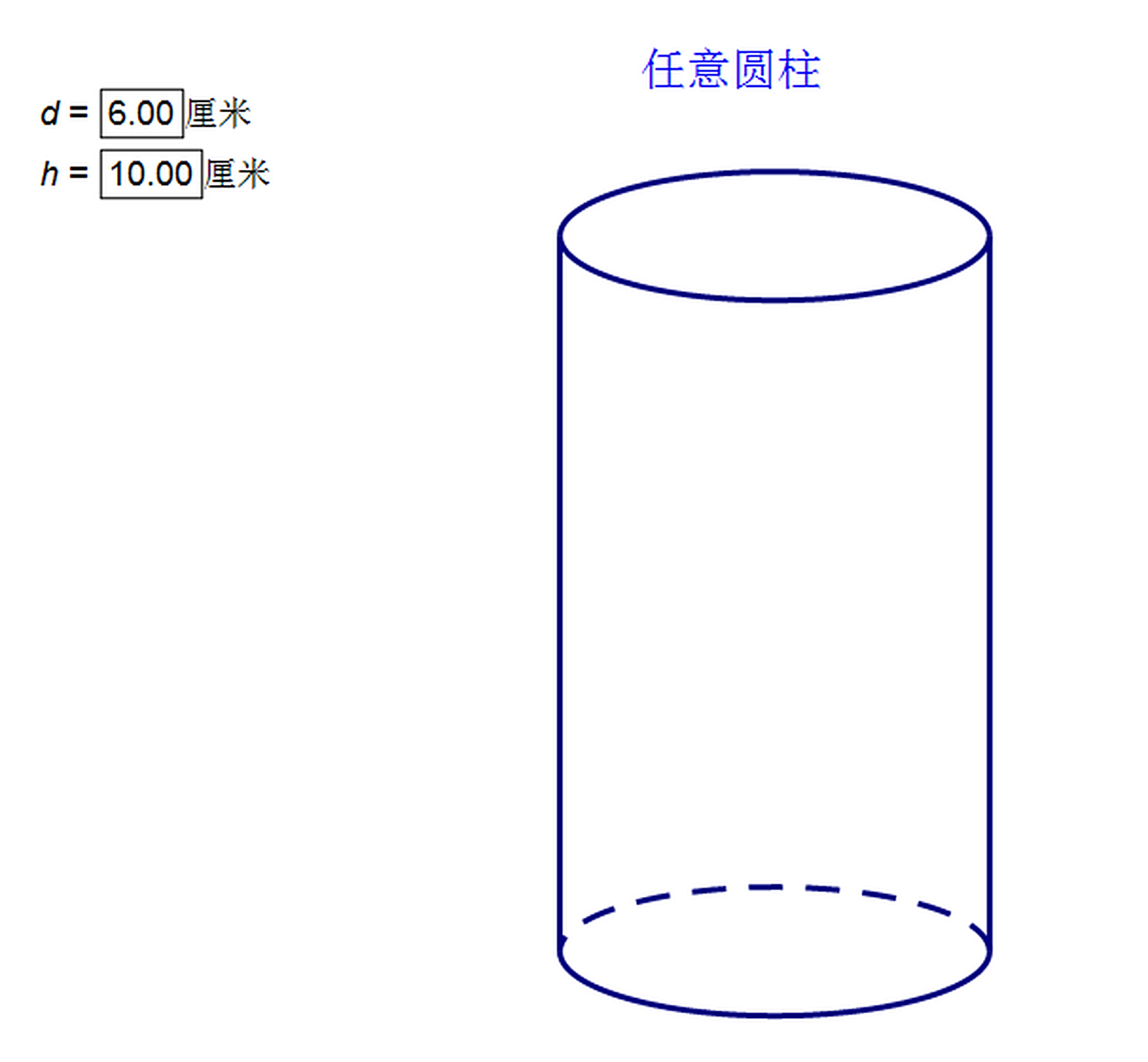 几何画板制作的圆柱,可以任意改变形状