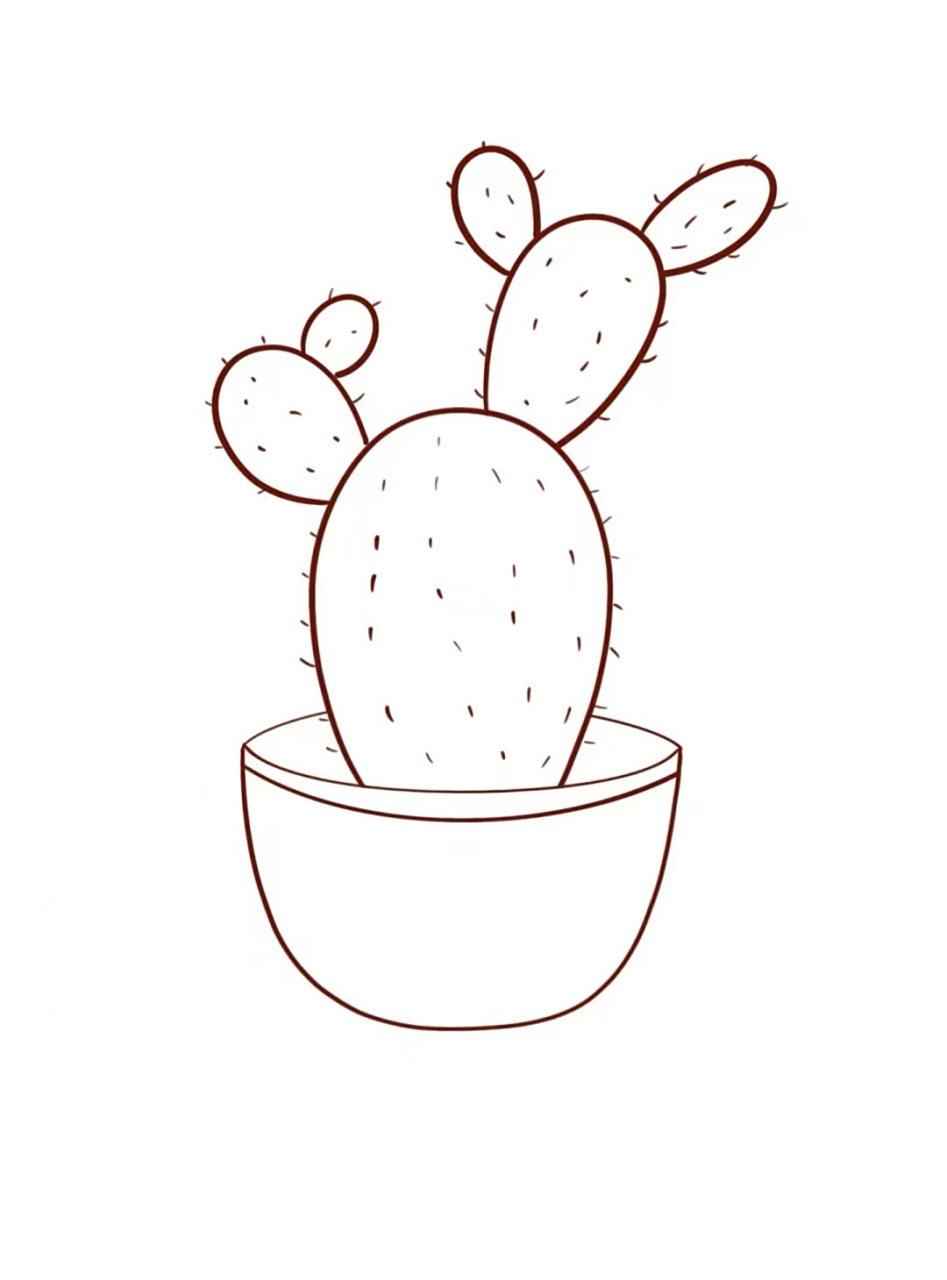 仙人掌图片简笔画  96简单好上手78动手画起来吧9696