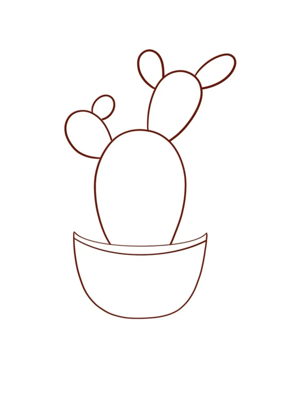 仙人掌图片简笔画  96简单好上手78动手画起来吧9696