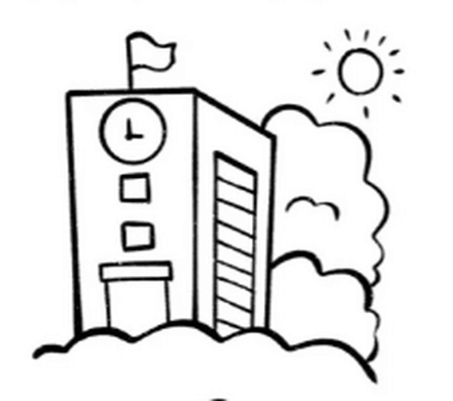 教学楼简笔画  学校教学楼简笔画分享~ 都超简单的哦~ 宝子们赶紧画