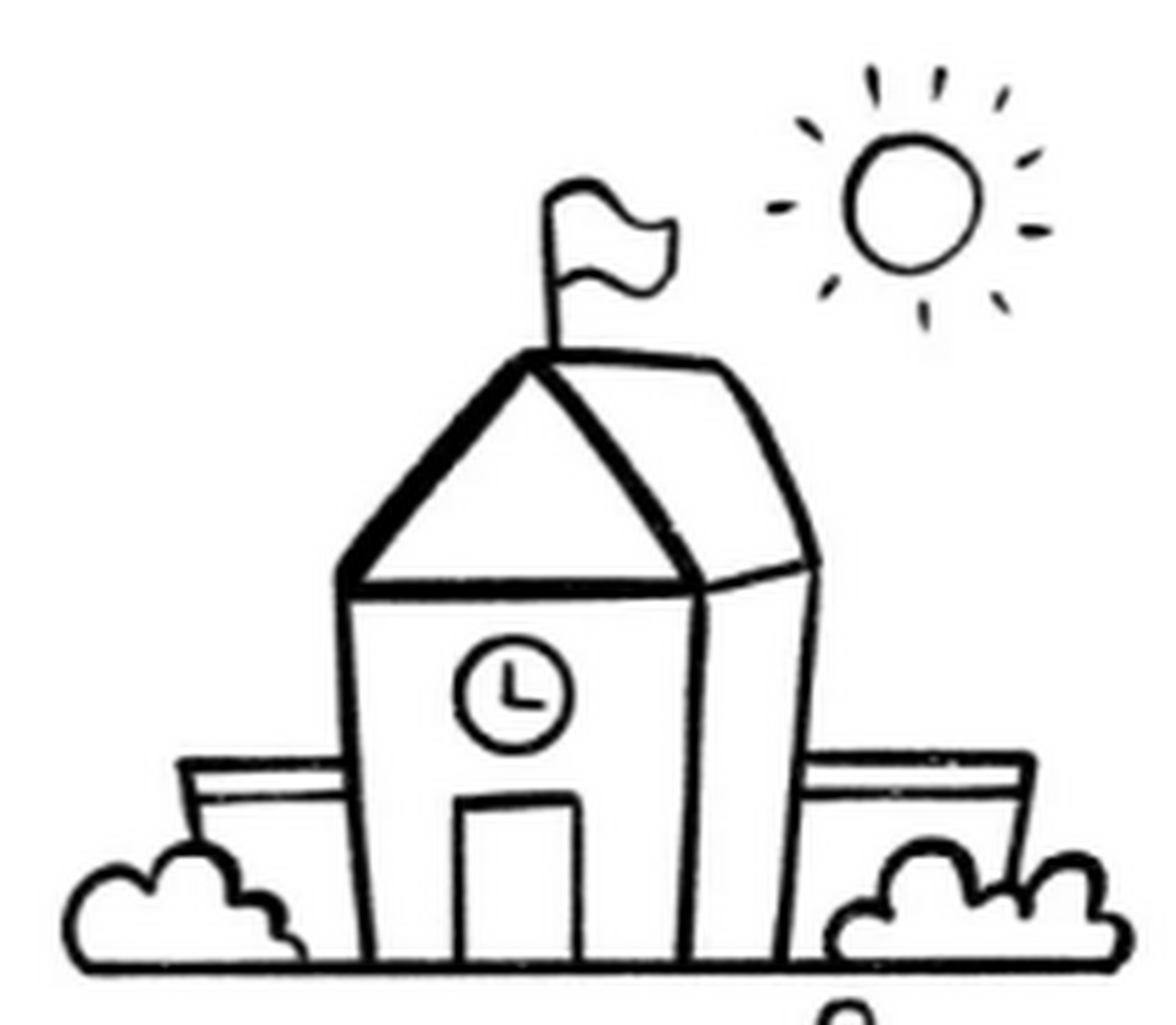 教学楼简笔画  学校教学楼简笔画分享~ 都超简单的哦~ 宝子们赶紧画