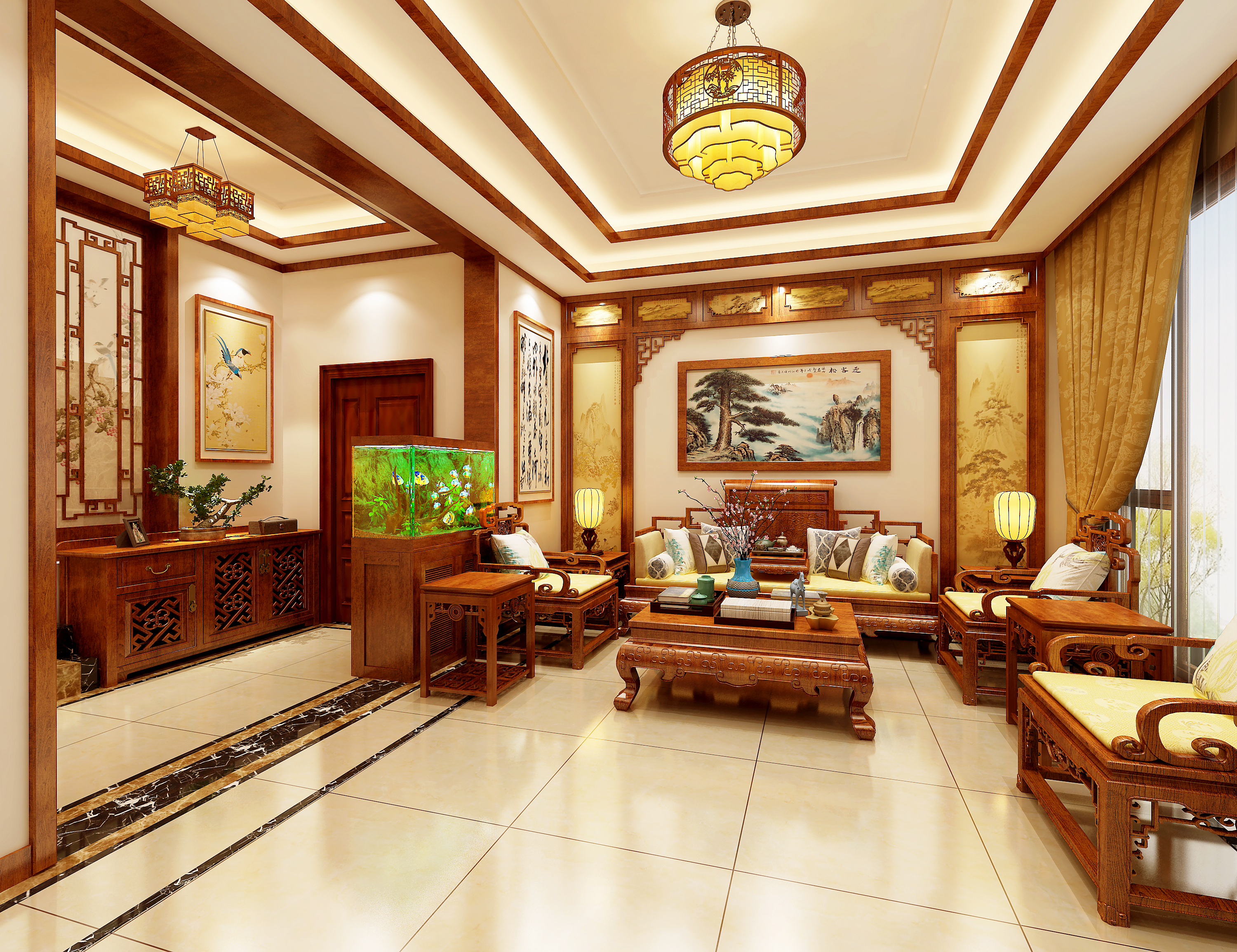 古典与现代的融合:农村二层新中式别墅,展现室内古典中式之美