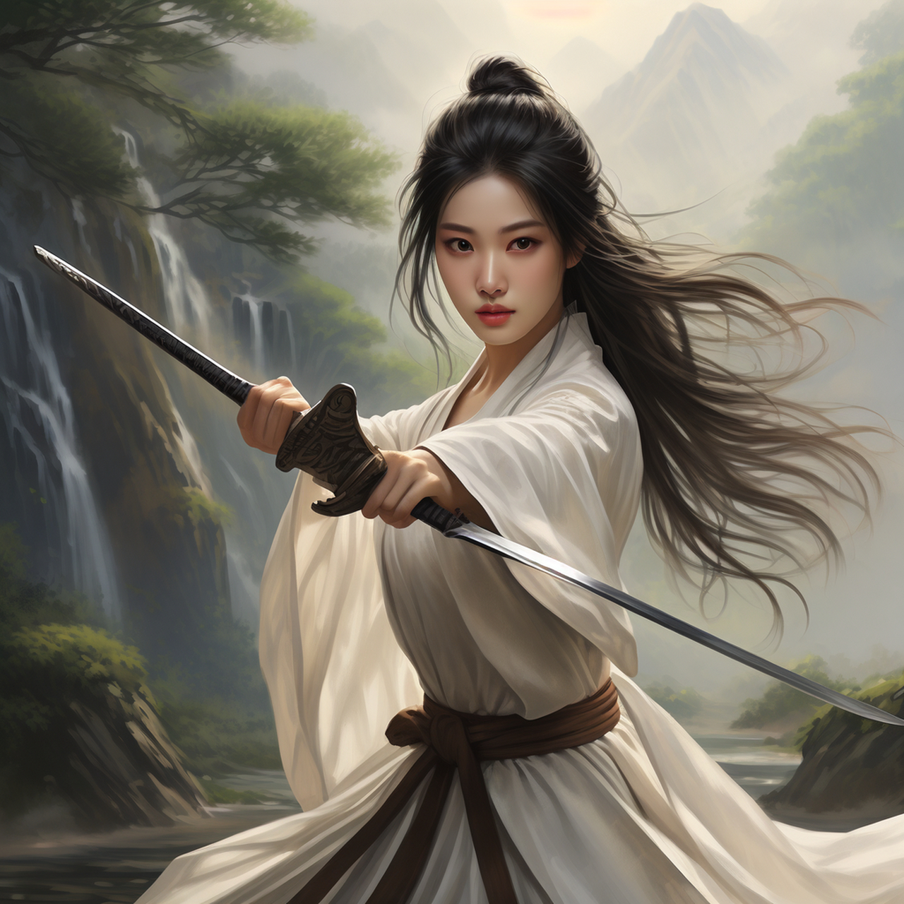 想要画个江湖女侠,好难!