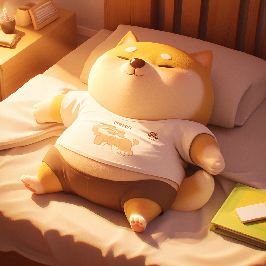 头像 | 慵懒时光的可爱胖柴犬 图片是一幅可爱至极的画面展现在眼前