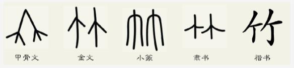 甲骨文的草和竹两个字非常相似, 草字的甲骨文为两棵向上生长的