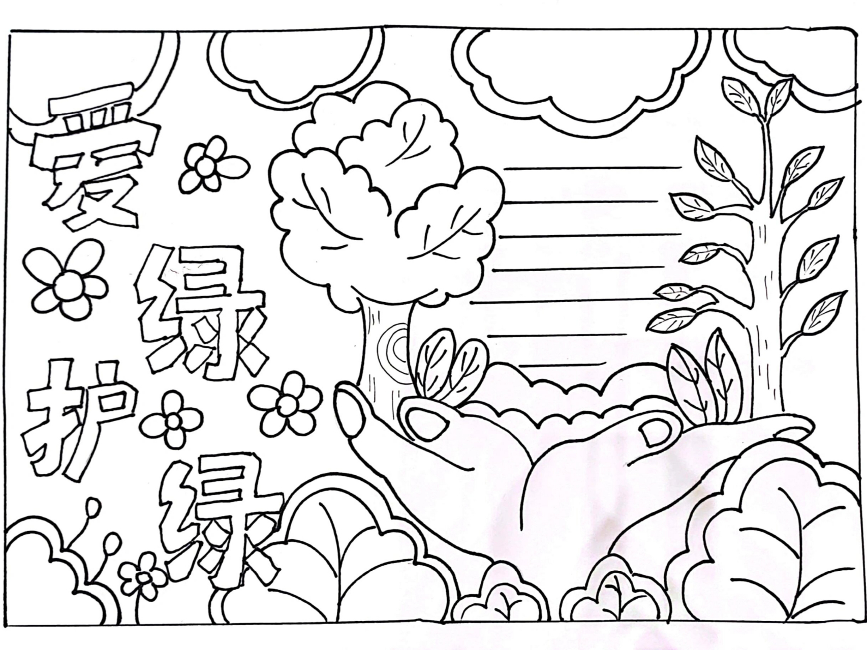 爱绿护绿的手抄报简单又好看  96今天让我们一起欣赏这份关于爱绿