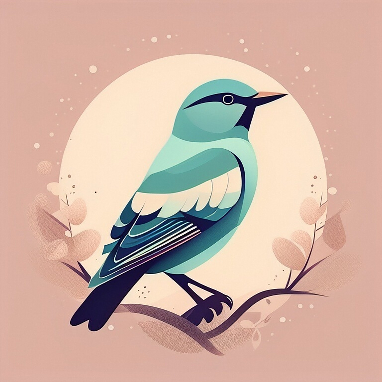 复古极简小鸟,于淡彩色调间,斑驳光影中流露着古韵典雅