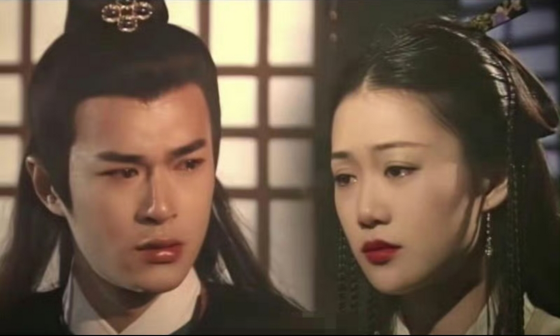 梁小冰当年在《圆月弯刀》里的造型真是美得让人心动,和古天乐站在一