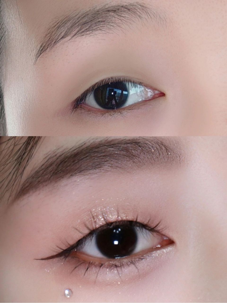 鞠婧祎易碎感倒三角眼妆 单眼皮仿妆教程 小鞠滴介个妆容太有白月光那