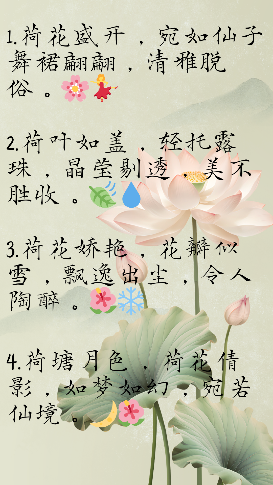 形容荷花的词语