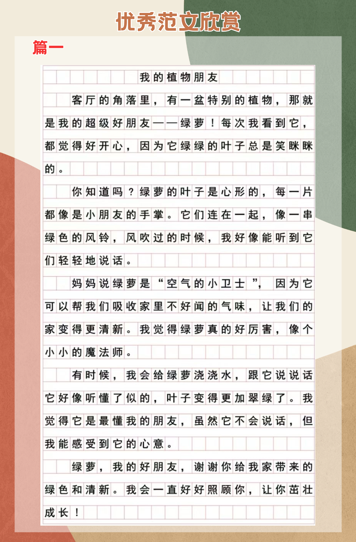 我的植物朋友作文三百字