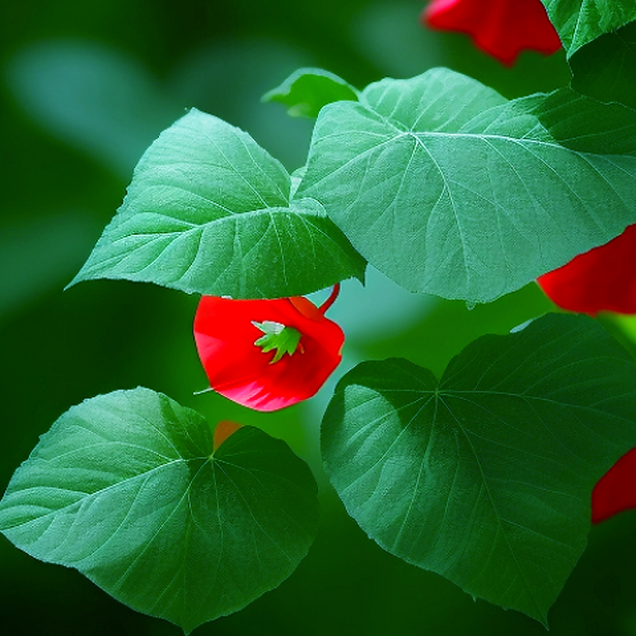 绿叶中的小红花