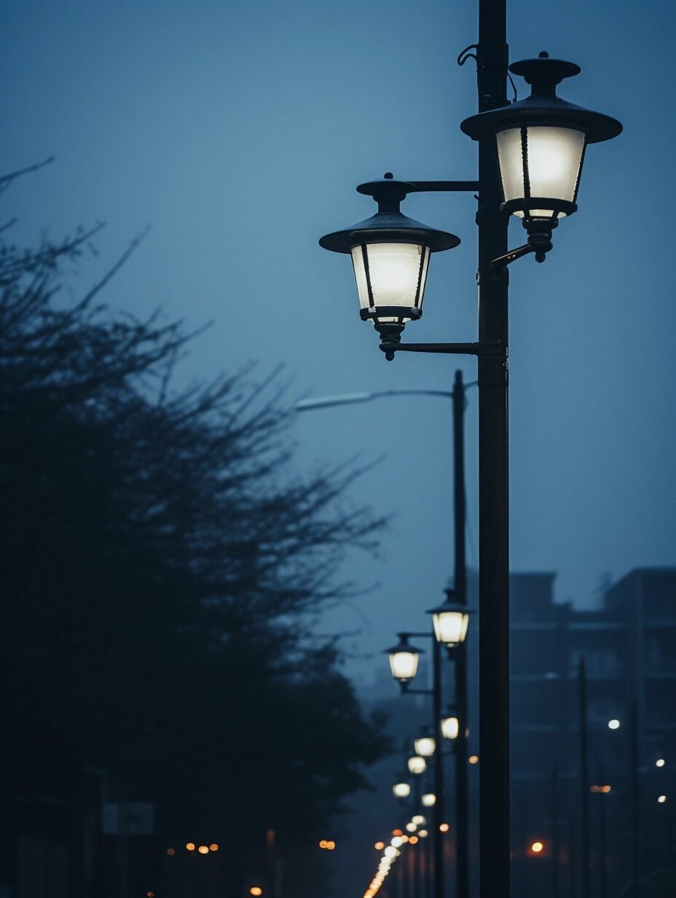 夜晚照片路灯图片