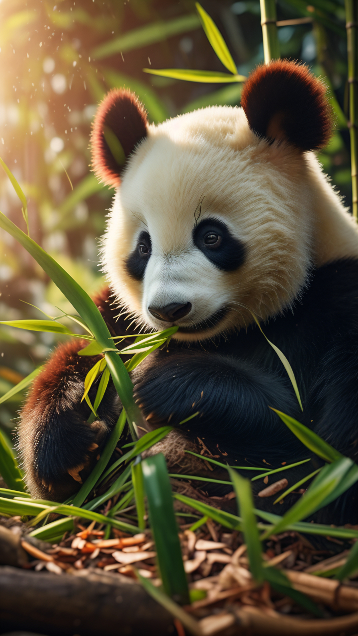 熊猫吃竹子壁纸来啦🎉 哇塞!这款熊猫吃竹子壁纸真的太可爱啦!