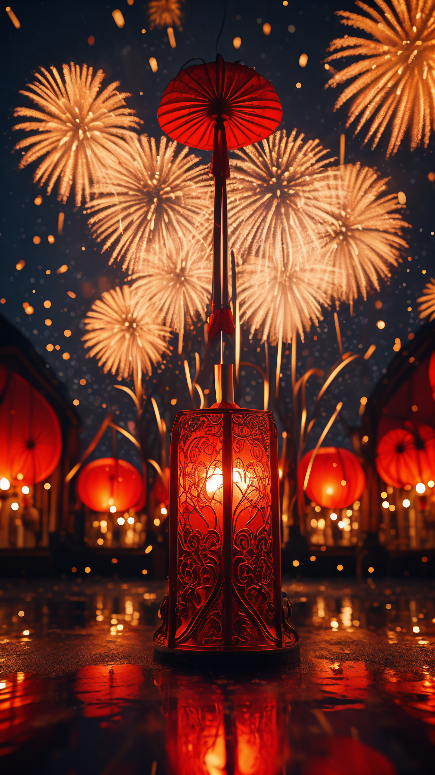 红色鞭炮与灯笼壁纸来袭96