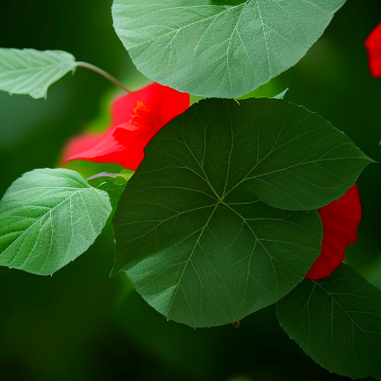 绿叶中的小红花