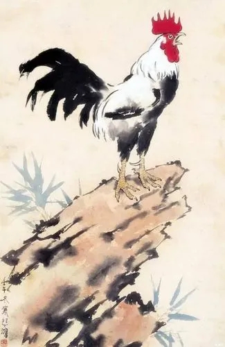 徐悲鸿公鸡国画作品赏析