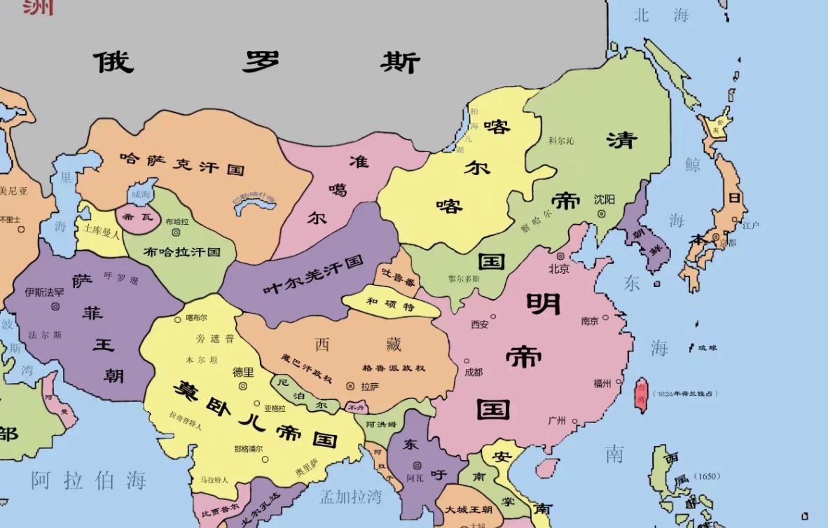 大明朝地图最大时全图图片