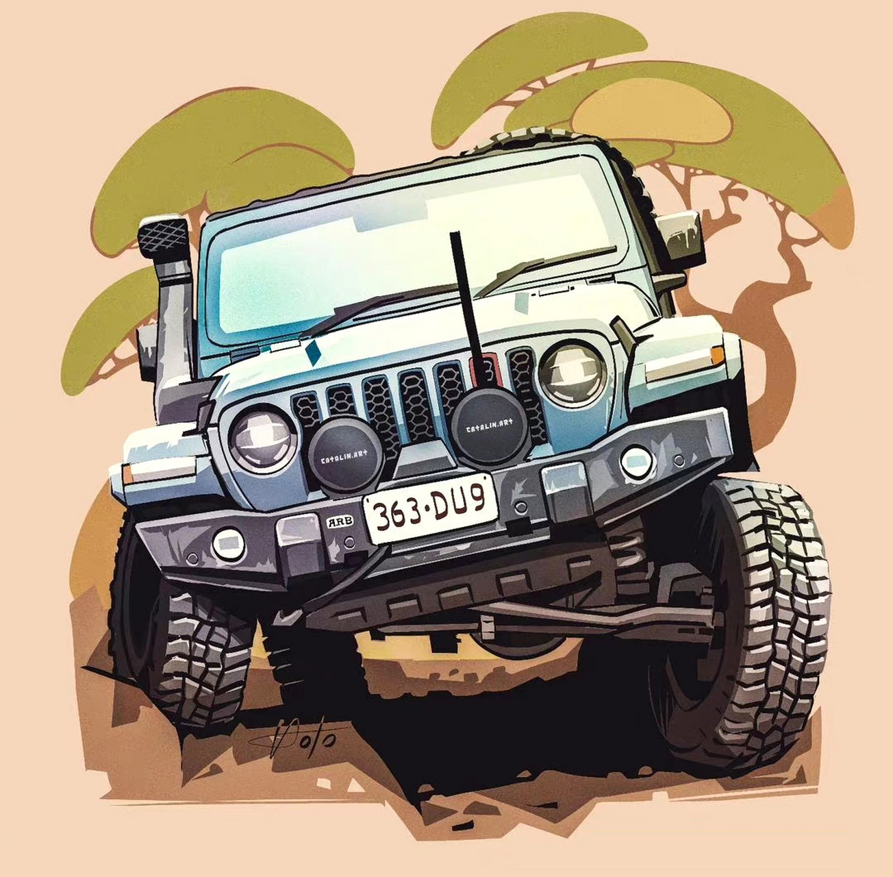 画师catalin绘制的一组汽车插画作品,展现了不同设计风格的车辆,它们