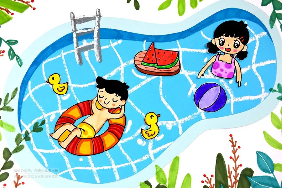 小明和小红一起去游泳池游泳