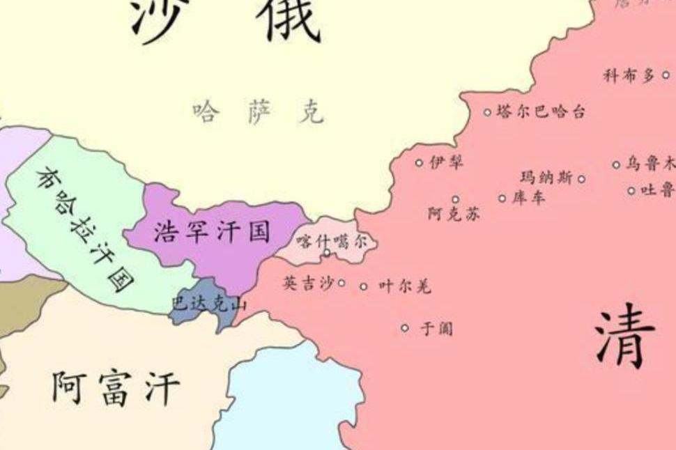 阿古柏利用浩罕汗国残余势力进入新疆建立哲德沙尔汗国.