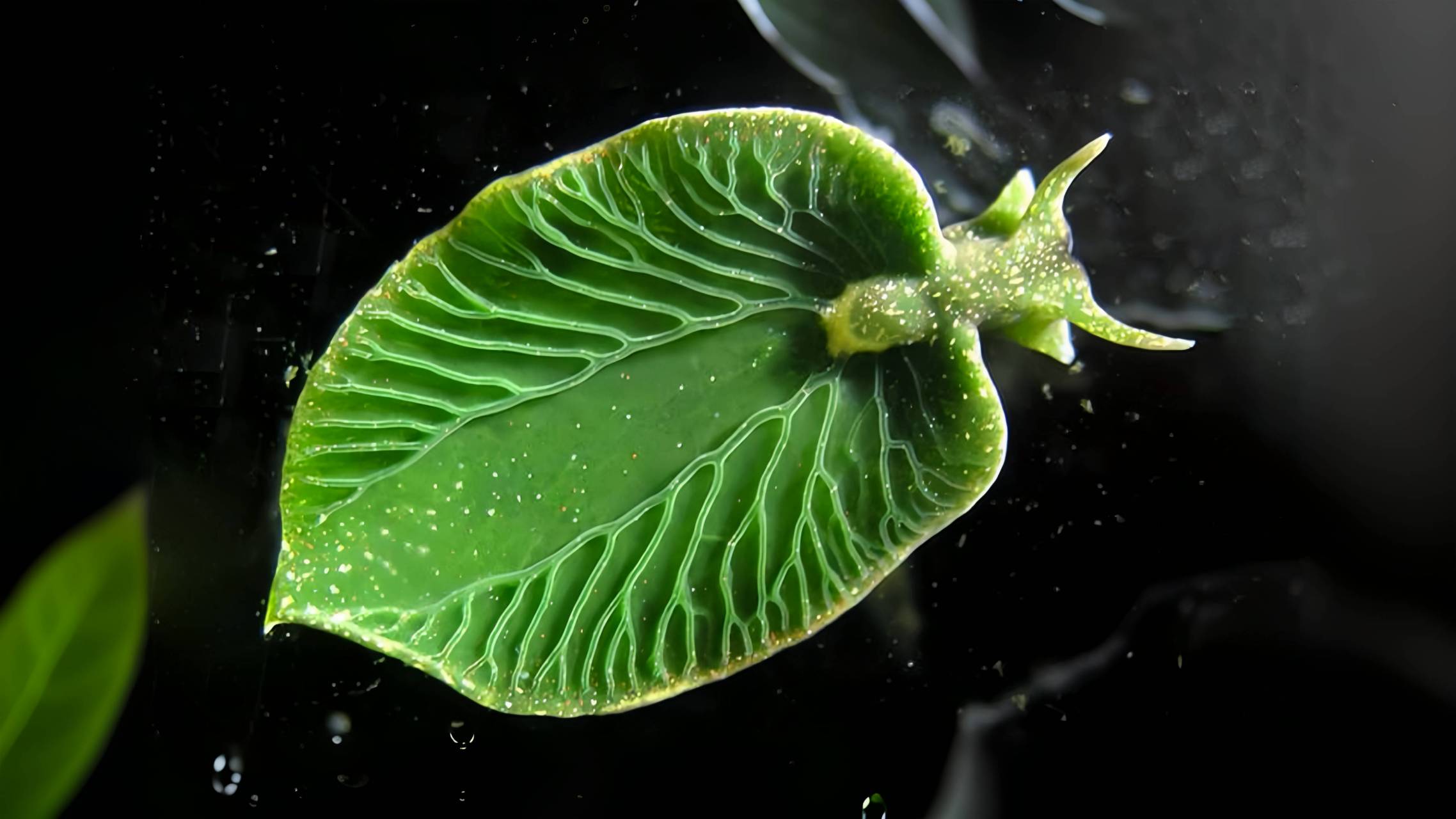 绿叶海蛞蝓是一种腹足纲软体动物,拥有进行植物光合作用的能力.