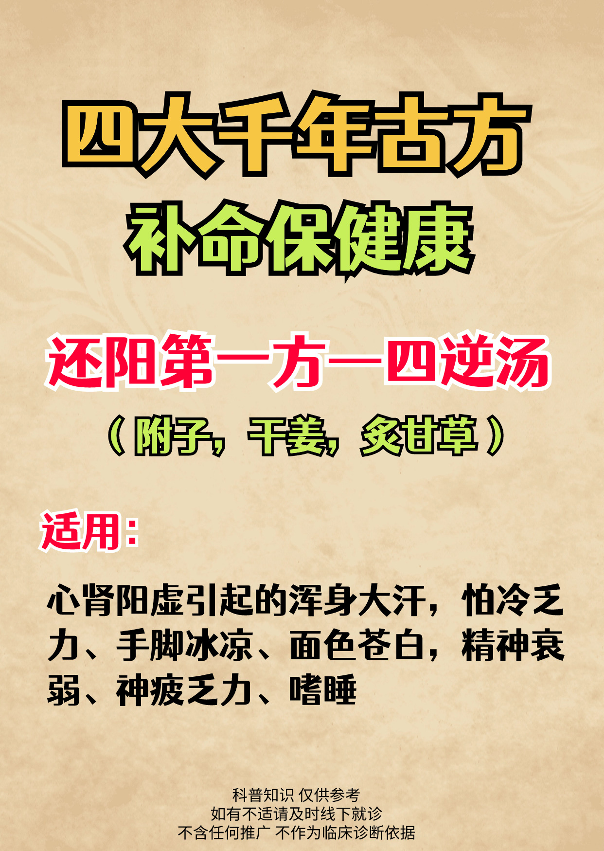 四大千年古方,补命保健康 .@传承中医王小振的动态