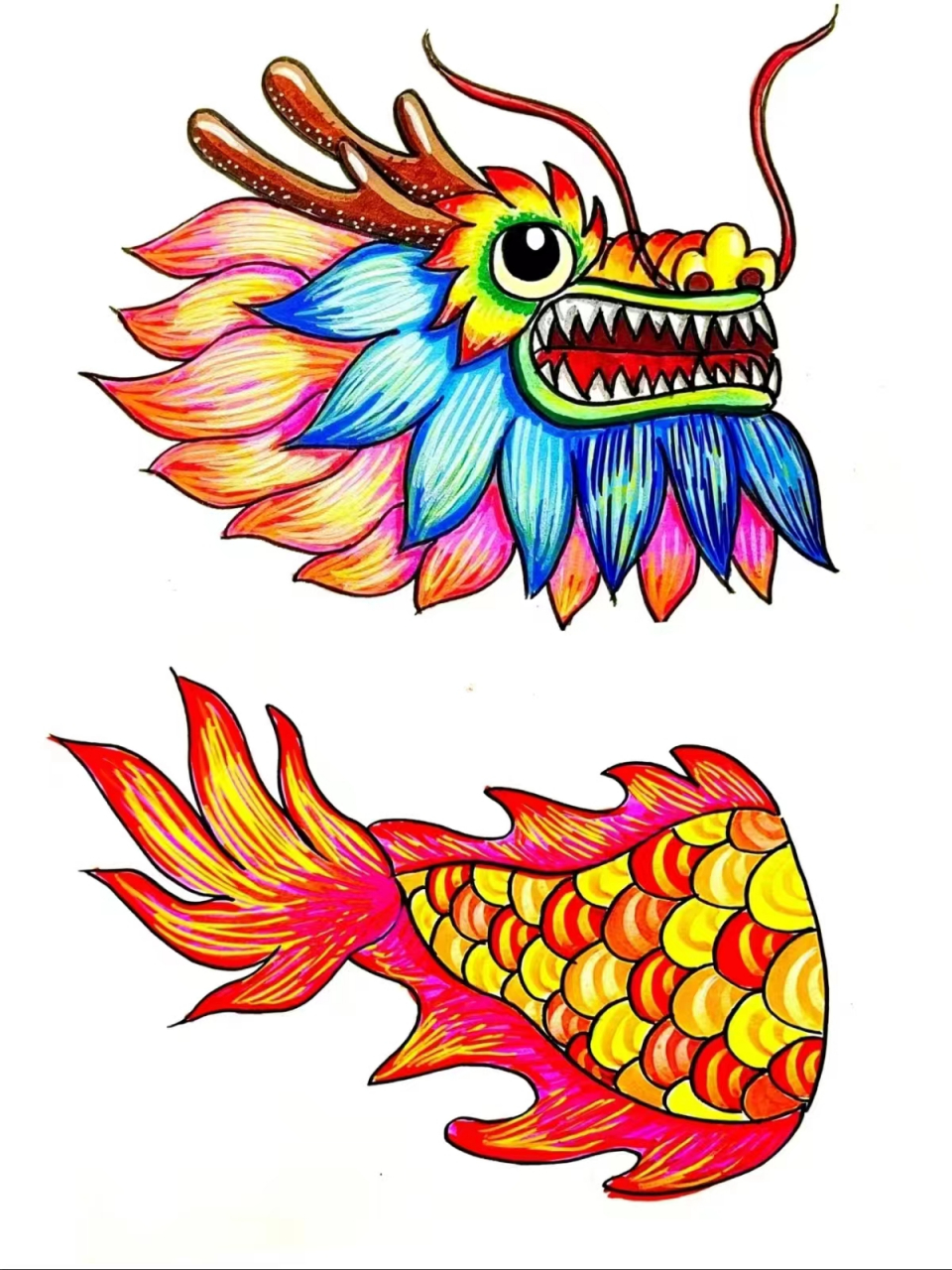 龙头龙尾图片打印 宝子们[微笑],你们要的可打印的龙头龙尾来喽～还有