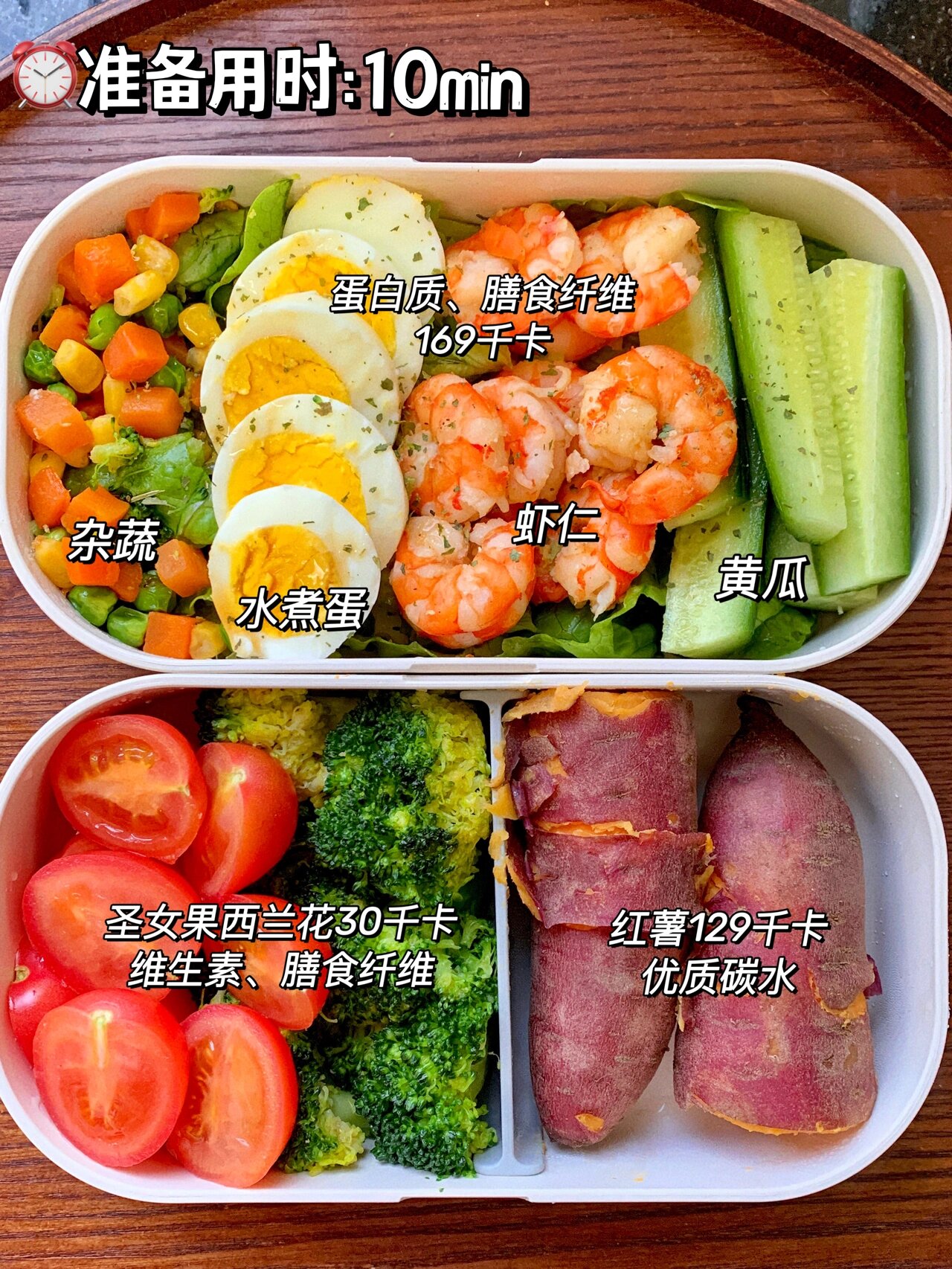 食材可以提前一晚准备好,早上起来轻食便当轻食便当图片丰富的便当