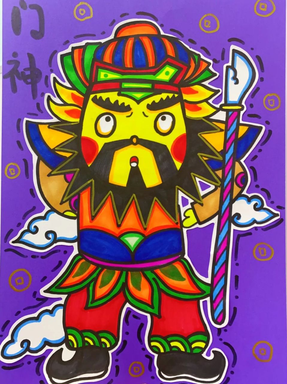 门神简笔画 极简 小学生  门神简笔画有助于培养小学生的美术