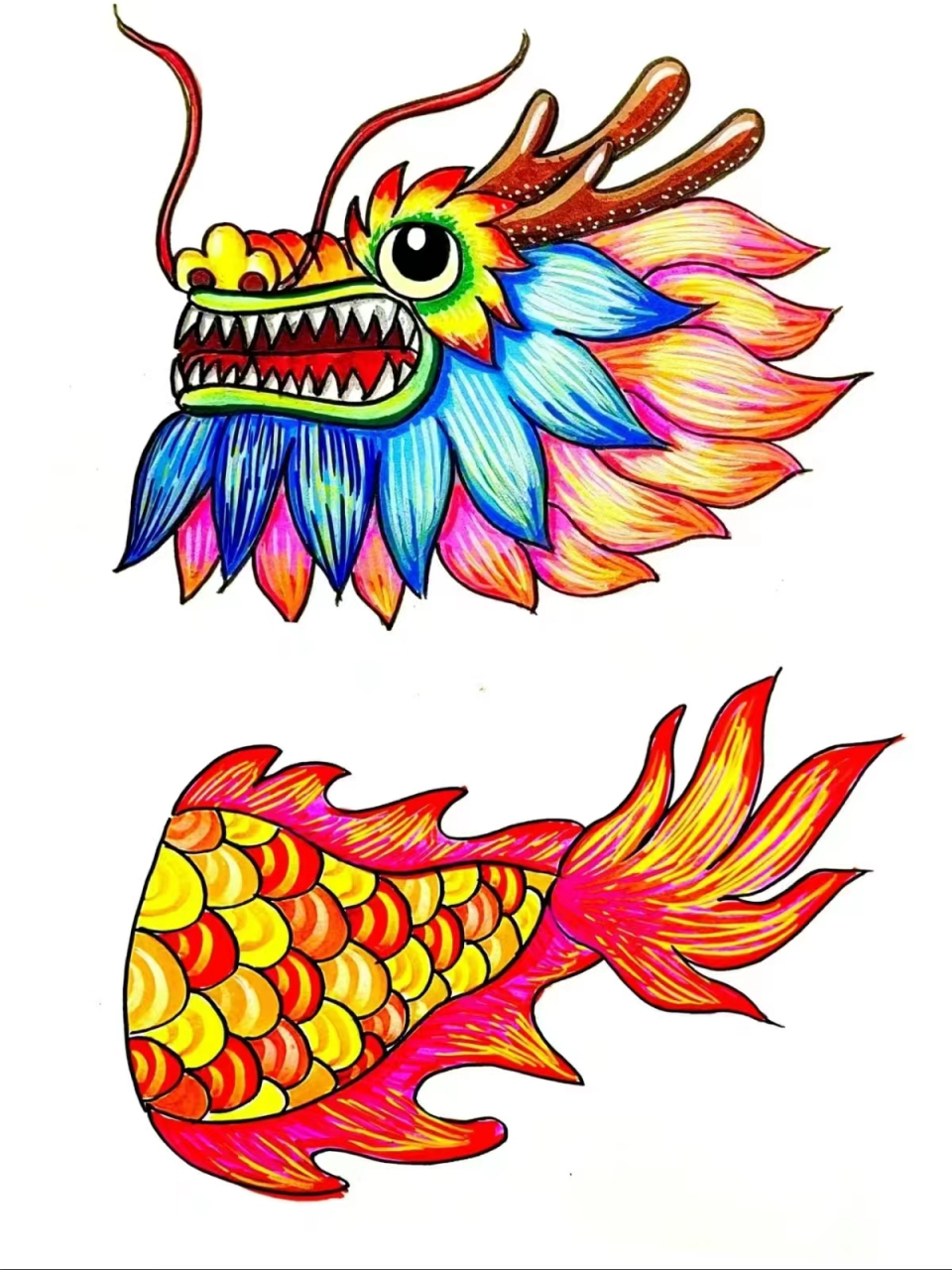 龙头龙尾图片打印 宝子们[微笑],你们要的可打印的龙头龙尾来喽～还有