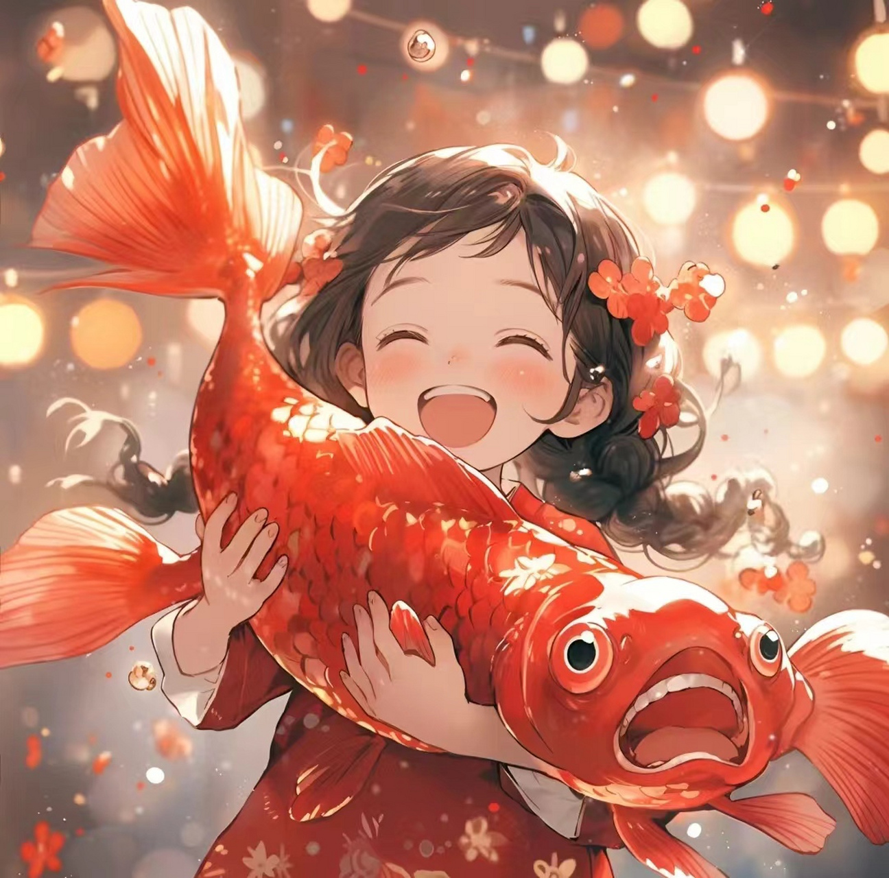 锦鲤头像  05好运锦96鲤,诸事顺利9691