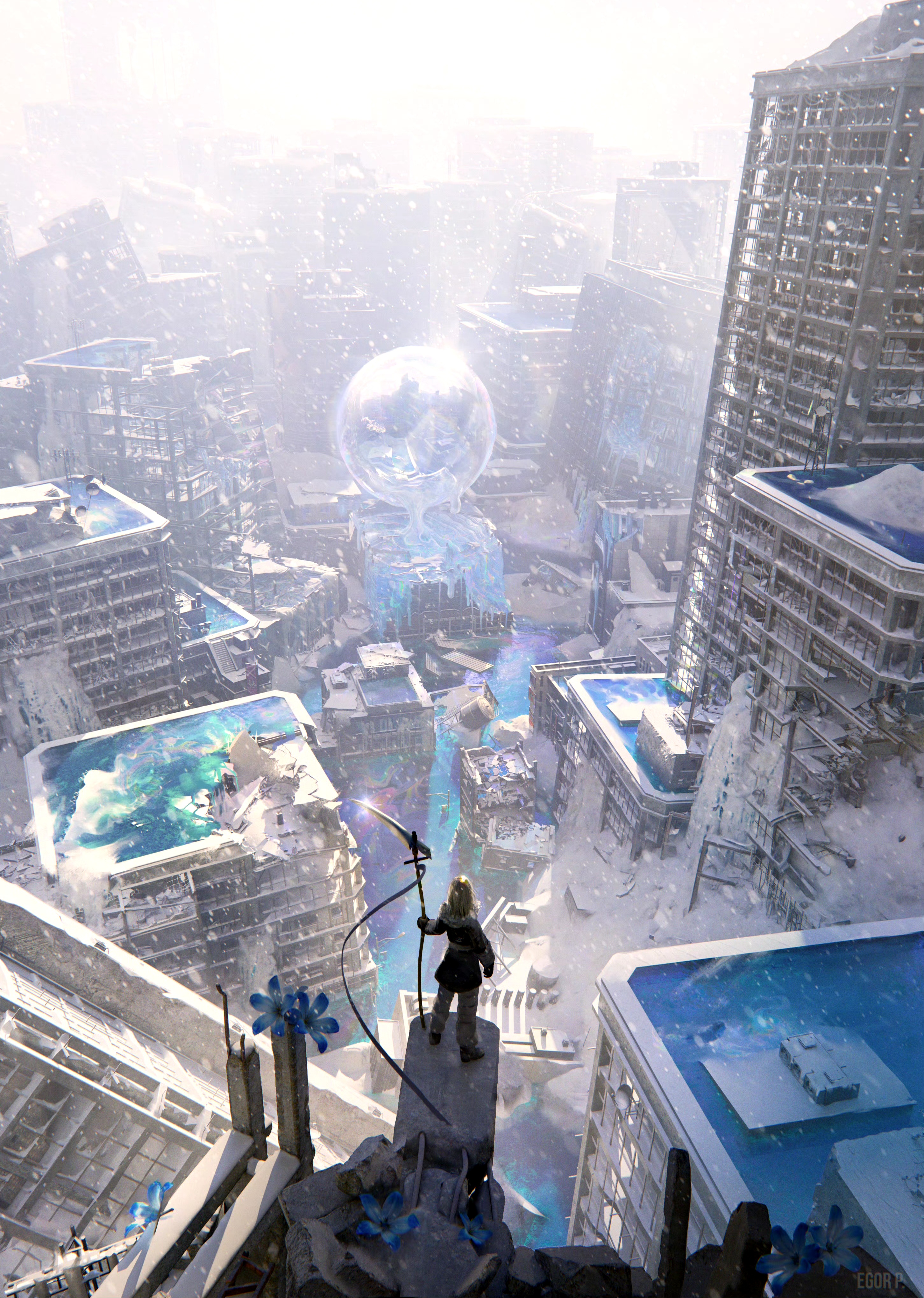 画师egor poskriakov概念场景设计欣赏,作者无论是科幻题材还是复古