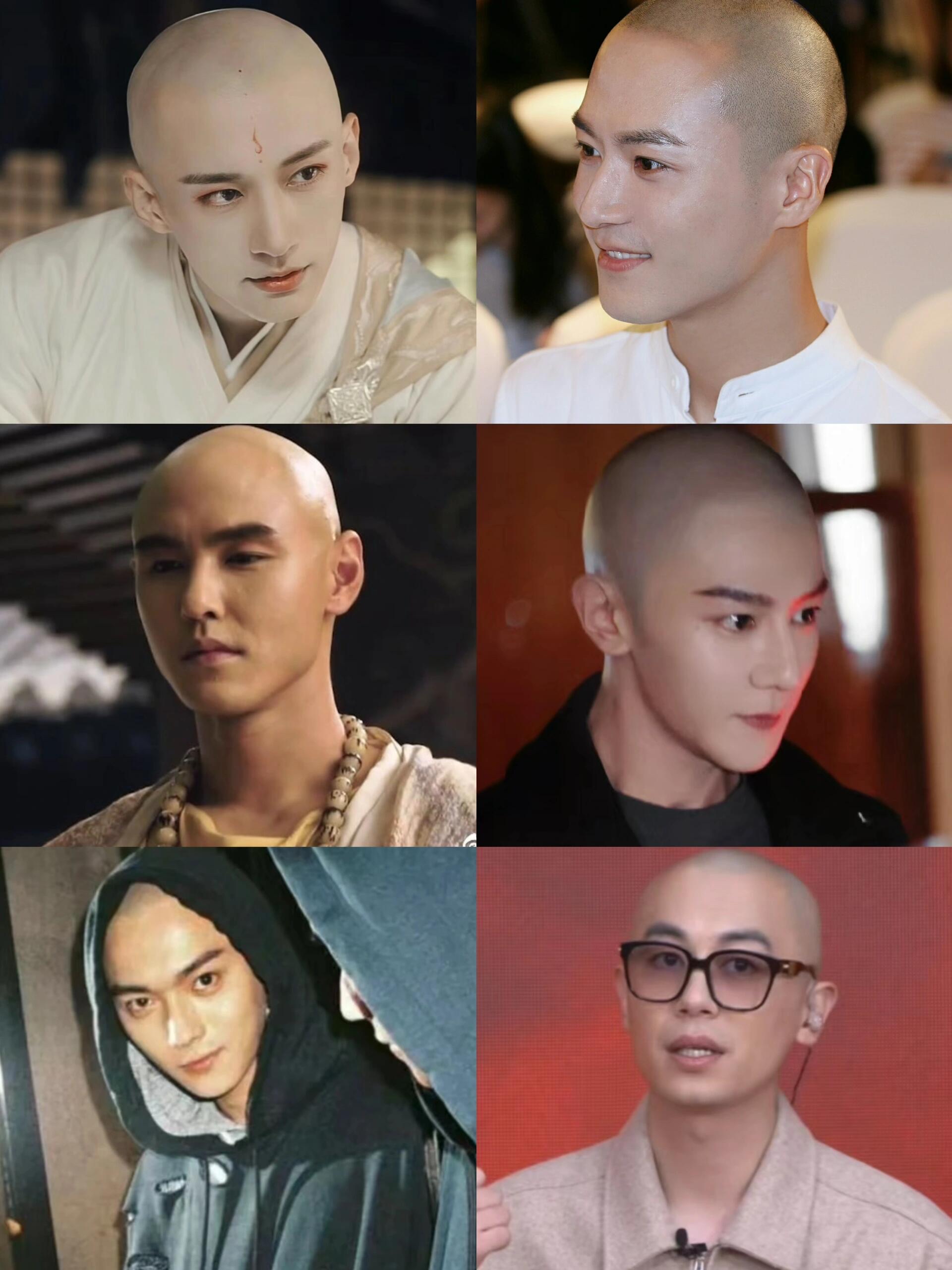 后面没有的发型没有五官披散着头发许凯光头彭于晏光头侧脸檀健次光头